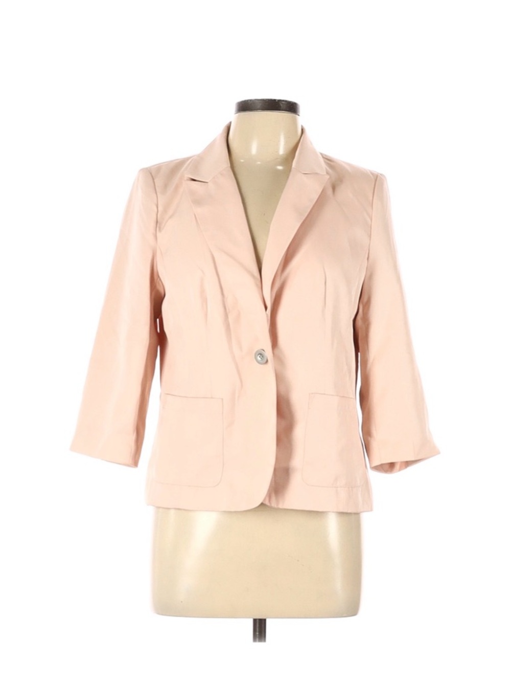 Women's Blush Pink Single-Button Blazer Jacket